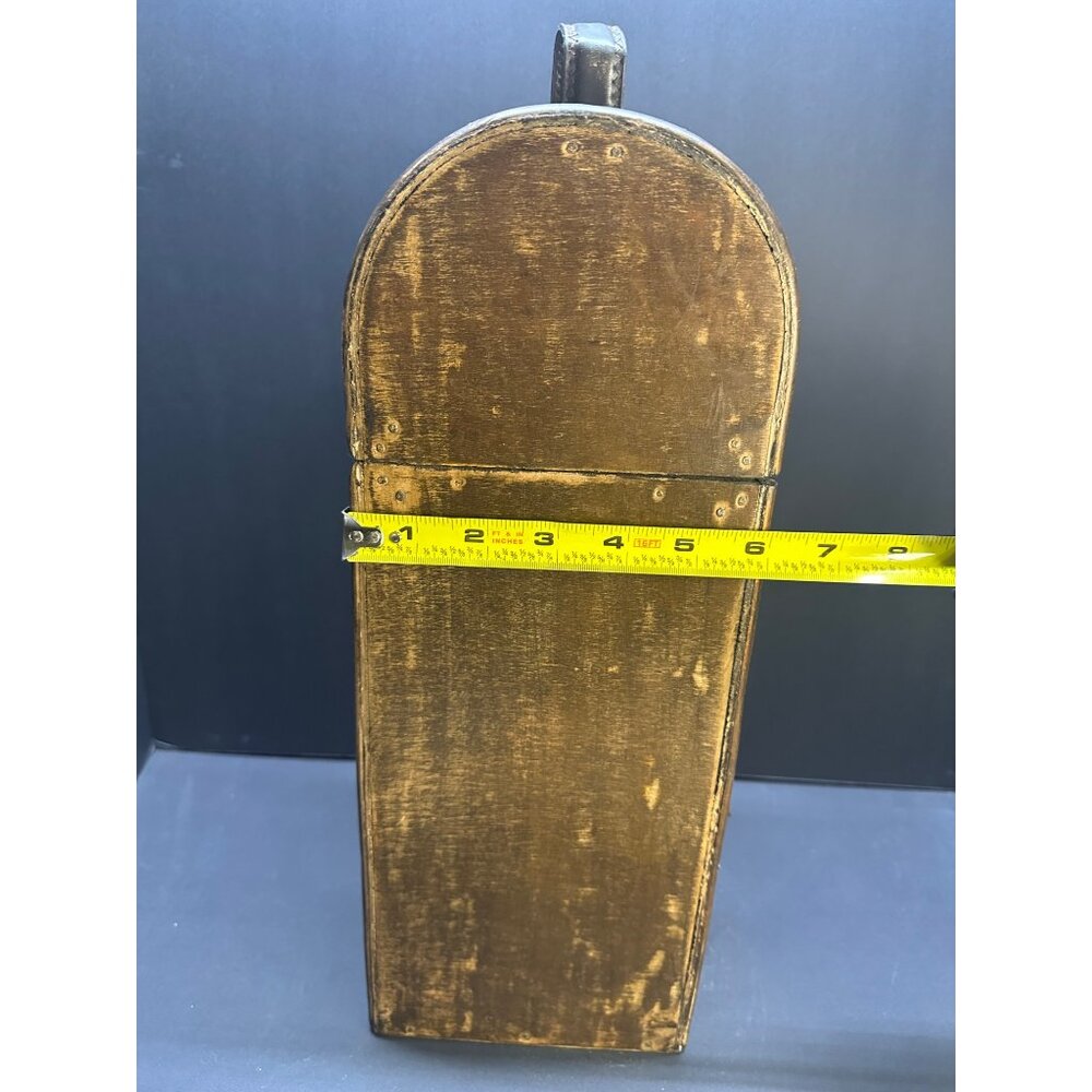 Vtg Wooden Wine Box Gift Bottle Case Retro Single Bottle Decorative 15.5'' Tall - Picture 10 of 11